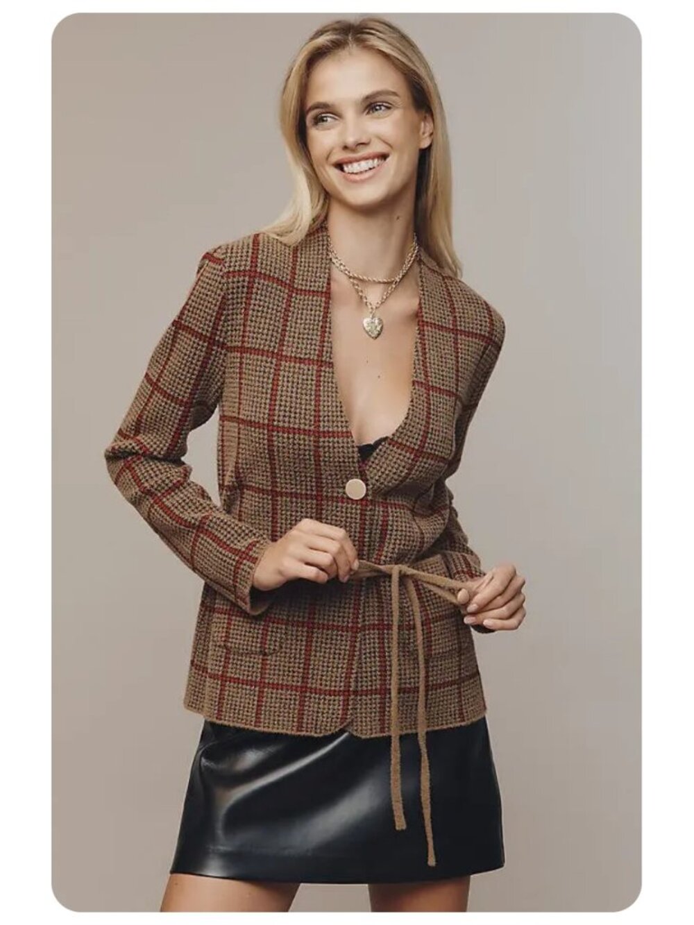 NVLT Houndstooth Knit Blazer sz M